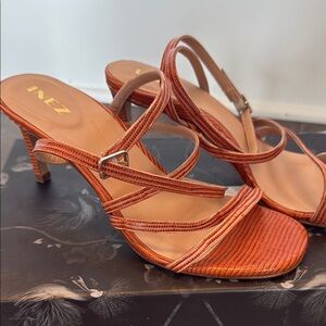 Elegant Orange Heels with Strappy Design